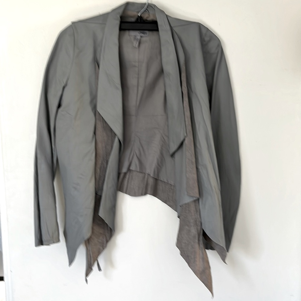 JNBY leather draped jacket